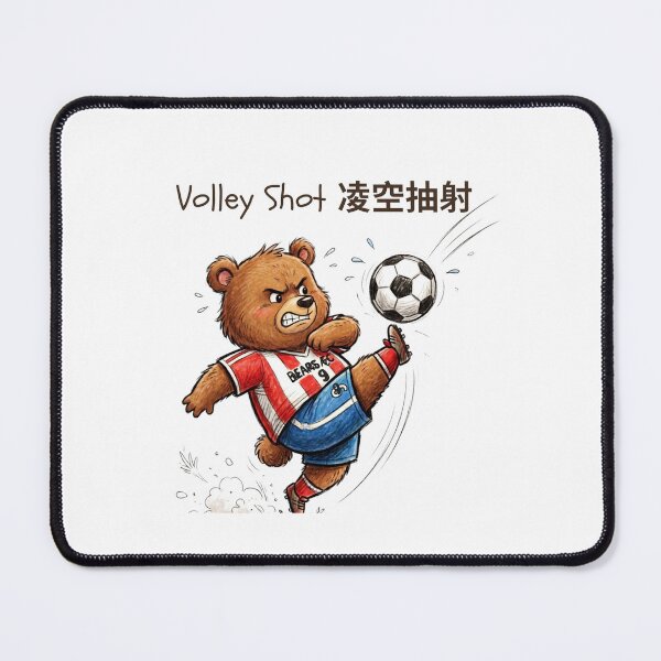 Item preview, Fierce Soccer Bear Volley Shot Illustration designed and sold by TaiwanMemory.