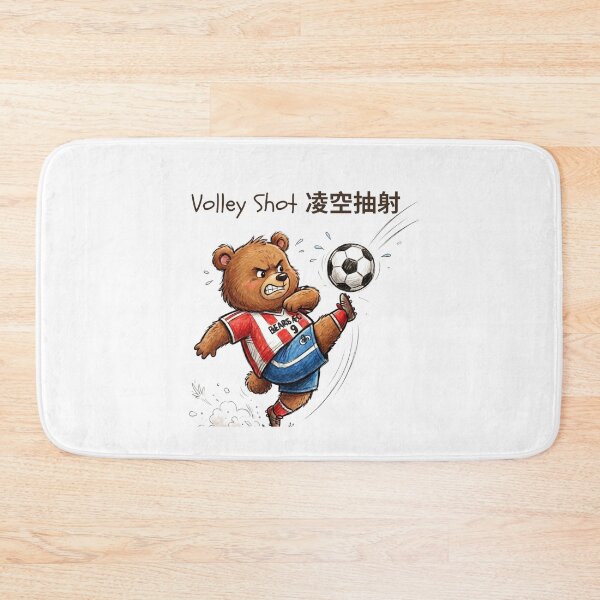 Item preview, Fierce Soccer Bear Volley Shot Illustration designed and sold by TaiwanMemory.