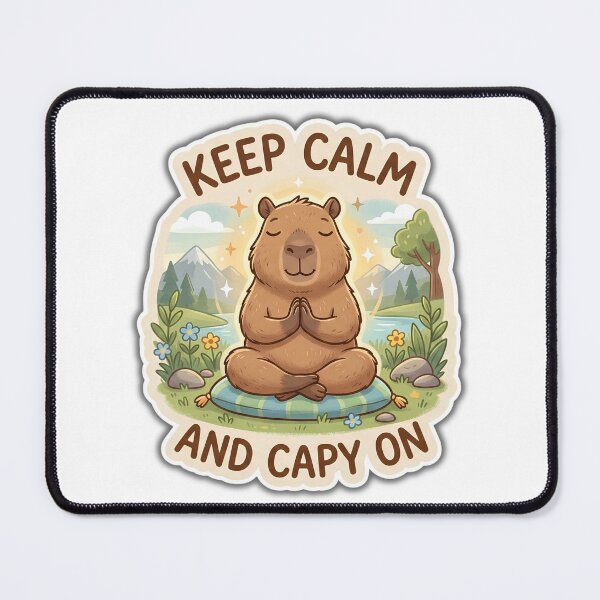 Item preview, "Keep Calm and Capy On" Meditating Capybara Sticker designed and sold by AbsCrewStore.