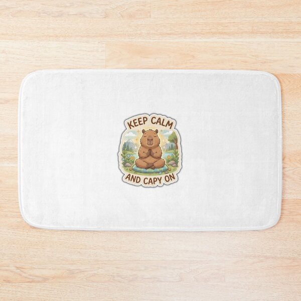 Item preview, "Keep Calm and Capy On" Meditating Capybara Sticker designed and sold by AbsCrewStore.