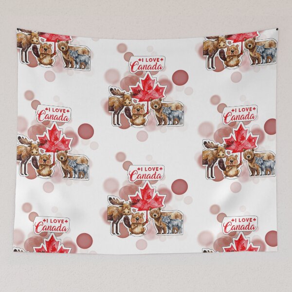 Item preview, Cute Canadian Animals I Love Canada Design designed and sold by iamKRUK.
