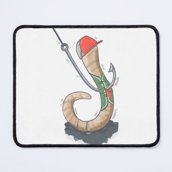 Item preview, Gone Fishing Cute Worm Hook Illustration designed and sold by stoneandslingg.