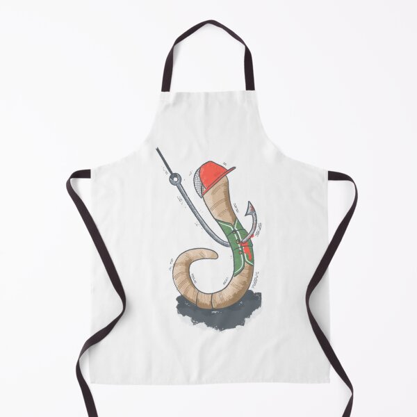 Item preview, Gone Fishing Cute Worm Hook Illustration designed and sold by stoneandslingg.