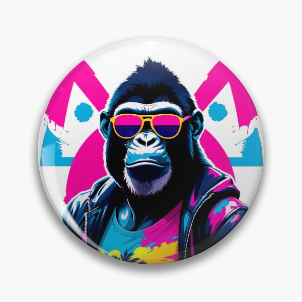 Item preview, Vibrant Synthwave Gorilla T-Shirt | Retro 80s Cyberpunk Ape Tee | Neon Urban Monkey Art designed and sold by GAO Art Design.