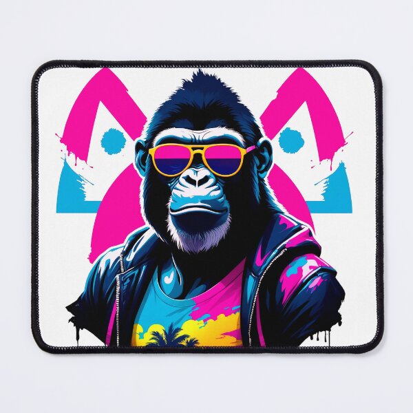 Item preview, Vibrant Synthwave Gorilla T-Shirt | Retro 80s Cyberpunk Ape Tee | Neon Urban Monkey Art designed and sold by GAO Art Design.
