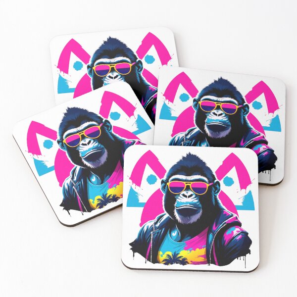 Item preview, Vibrant Synthwave Gorilla T-Shirt | Retro 80s Cyberpunk Ape Tee | Neon Urban Monkey Art designed and sold by GAO Art Design.