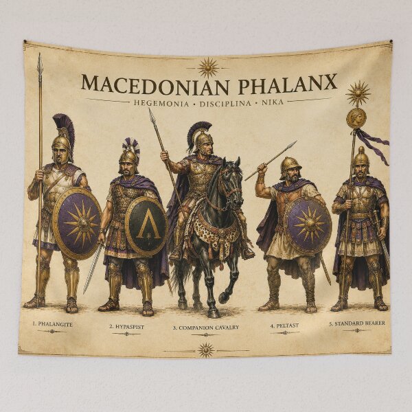 Item preview, Macedonian Phalanx Ancient Greek Warfare Art designed and sold by Retr0Tshirts.