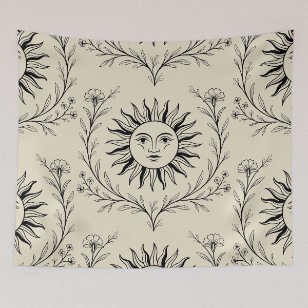 Item preview, Midsummer Sun Floral Boho Celestial Art designed and sold by Christine Krahl.
