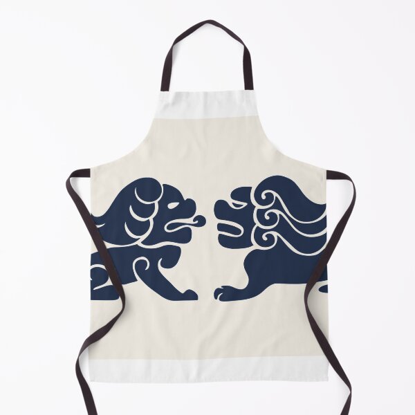 Item preview, Korean Traditional Lion Pattern Wall Art — Deep Navy Classic Print designed and sold by DaHaeStudio.