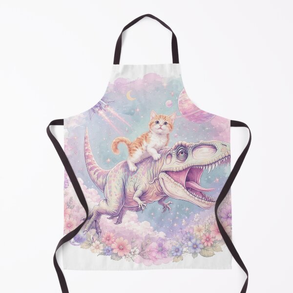 Item preview, Cute Cat Riding Dinosaur Space Adventure designed and sold by TracyOkolie.