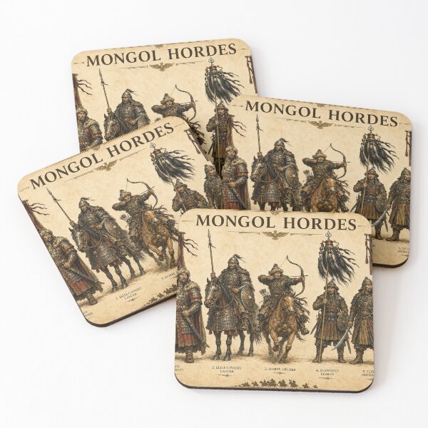 Item preview, Mongol Hordes Nomadic Warrior Empire Art designed and sold by Retr0Tshirts.