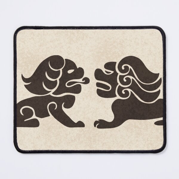 Item preview, Korean Traditional Lion Pattern — Hanji Texture Heritage Art Print designed and sold by DaHaeStudio.
