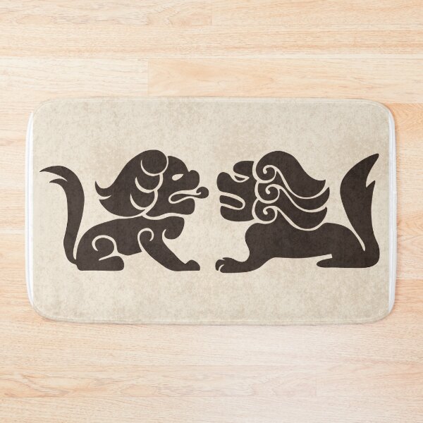 Item preview, Korean Traditional Lion Pattern — Hanji Texture Heritage Art Print designed and sold by DaHaeStudio.