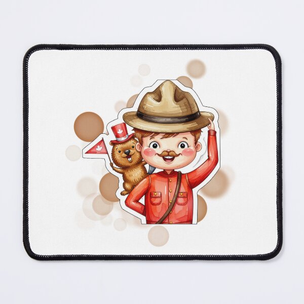Item preview, Happy Canadian Hunter with Beaver and Canada Flag Design designed and sold by iamKRUK.