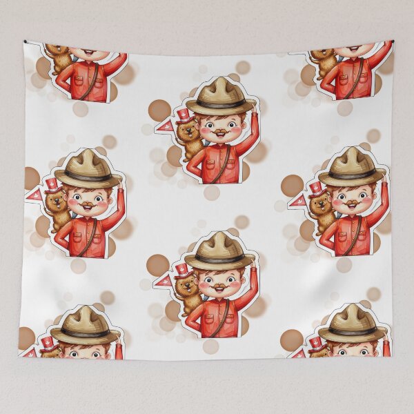 Item preview, Happy Canadian Hunter with Beaver and Canada Flag Design designed and sold by iamKRUK.