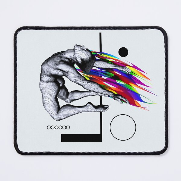 Item preview, Acrobat gymnast jumping with geometric vibrant shapes designed and sold by Arija07.