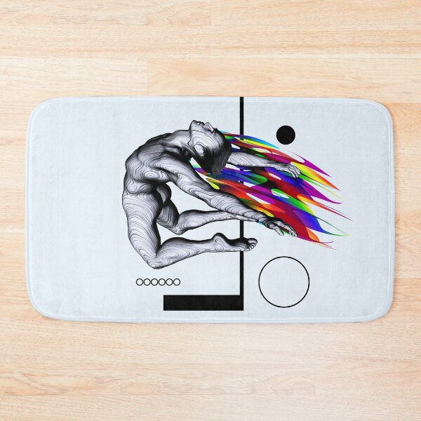 Item preview, Acrobat gymnast jumping with geometric vibrant shapes designed and sold by Arija07.