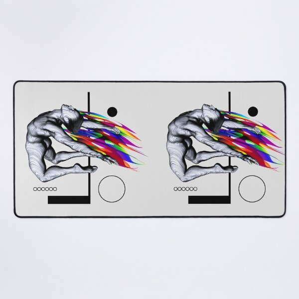 Item preview, Acrobat gymnast jumping with geometric vibrant shapes designed and sold by Arija07.