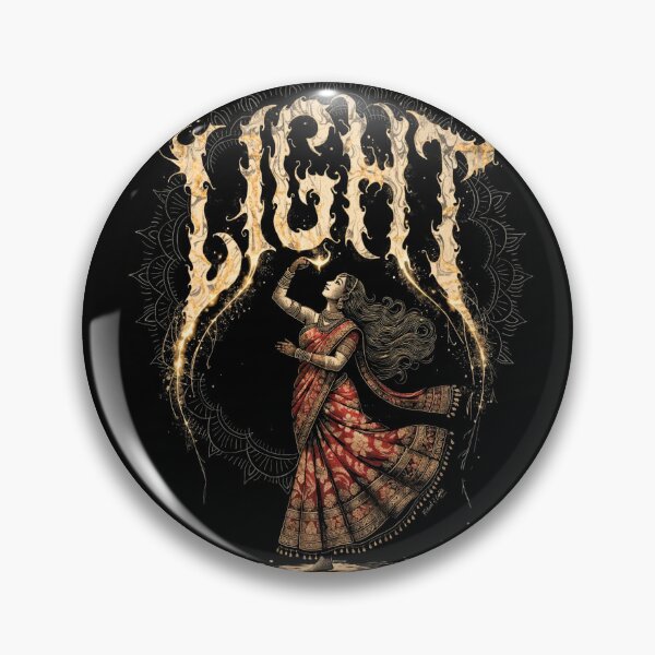Aperçu de l'œuvre Femme indienne mystique tendant la main vers la lumière - Typographie gothique fantastique sombre créée et vendue par PrimalBeastLab.