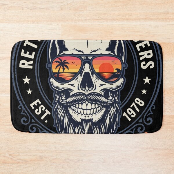 Item preview, Retro Sunset Ryders Bearded Skull Beach designed and sold by seven things shop.