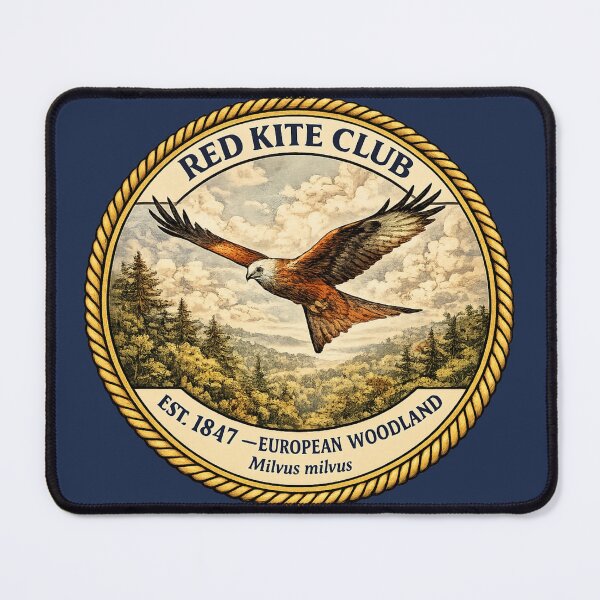 Item preview, Red Kite Club Vintage Badge European Woodland Art designed and sold by CalmCapy Co.
