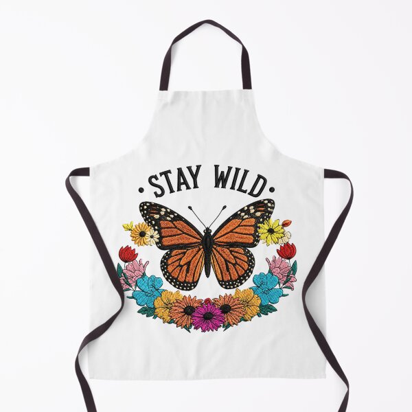Item preview, Stay Wild Butterfly Embroidery Design | Vintage Boho Monarch Butterfly Floral Art | Cottagecore Nature Aesthetic designed and sold by ColorSplash123.