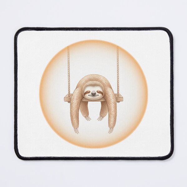 Item preview, Slow Living Sloth On Swing – Total Relax designed and sold by Quiet Joy Studio.