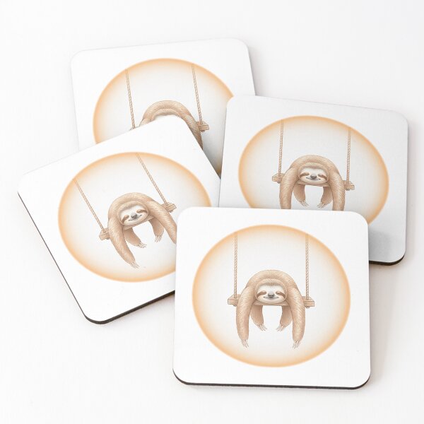 Item preview, Slow Living Sloth On Swing – Total Relax designed and sold by Quiet Joy Studio.