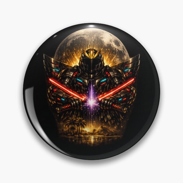 Item preview, Cyberpunk Samurai Moon — Neon Sword Dark Armor | Dark Fantasy Warrior Poster designed and sold by ArtoryWorks.