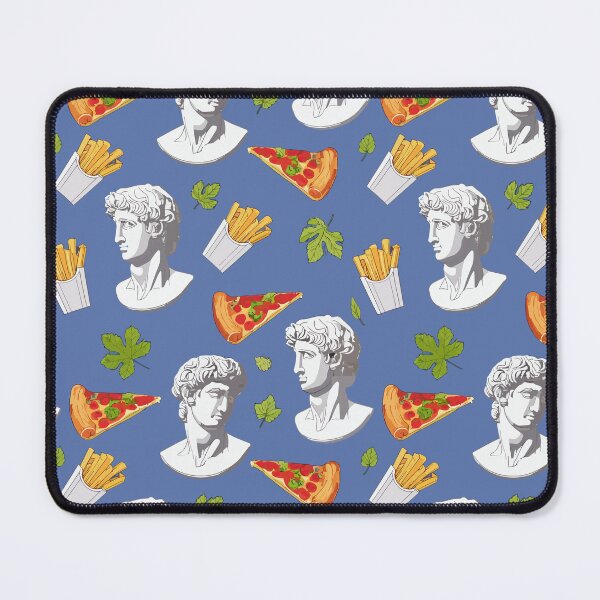 Item preview, Classical Greek Statue & Fast Food Pop Art Pattern: Marble Bust, Pizza & Fries designed and sold by PixelCatalyst.