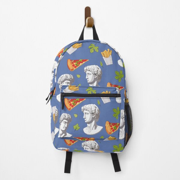 Item preview, Classical Greek Statue & Fast Food Pop Art Pattern: Marble Bust, Pizza & Fries designed and sold by PixelCatalyst.