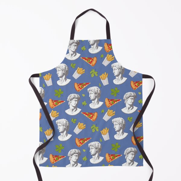 Item preview, Classical Greek Statue & Fast Food Pop Art Pattern: Marble Bust, Pizza & Fries designed and sold by PixelCatalyst.