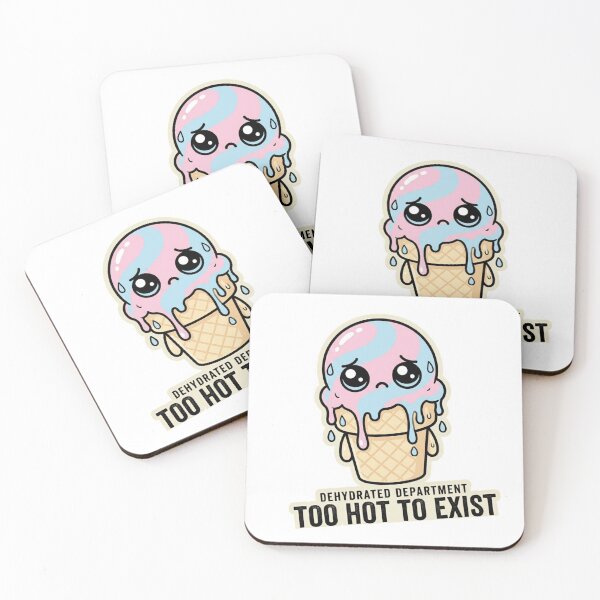 Item preview,  Kawaii Ice Cream Sticker — Too Hot To Exist Melting Cute Funny Summer Humor Pastel Kawaii Food Laptop Decal designed and sold by AMBAYK.