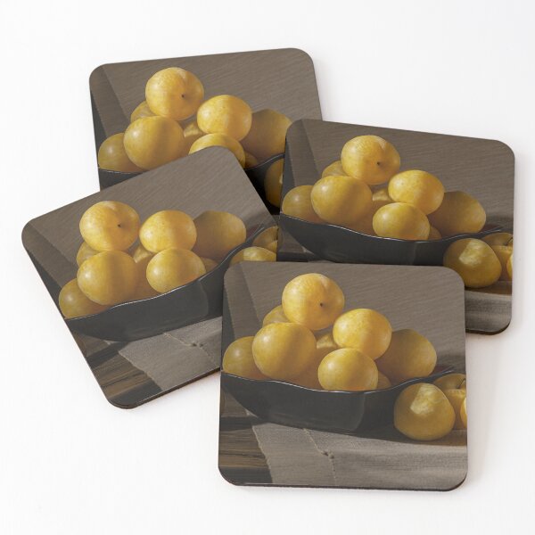 Item preview, Golden Plums Still Life in Black Bowl designed and sold by MariaAbaza.