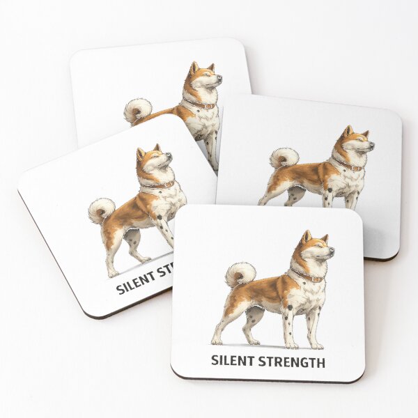 Item preview, Silent Strength Shiba Inu Dog Minimalist Powerful Quote Design Gift for Dog Lovers designed and sold by ArtByTripti.