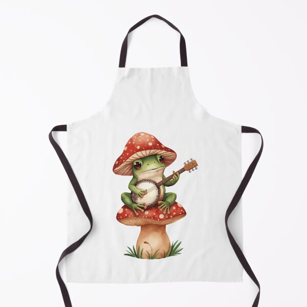 Item preview, Cute Frog Playing Banjo on Mushroom Cottagecore Sticker designed and sold by Kavya Art.