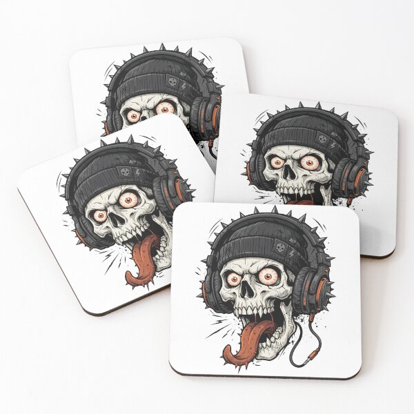 Item preview, Spiked Headphones Skull Punk Rock Metal Music designed and sold by seven things shop.