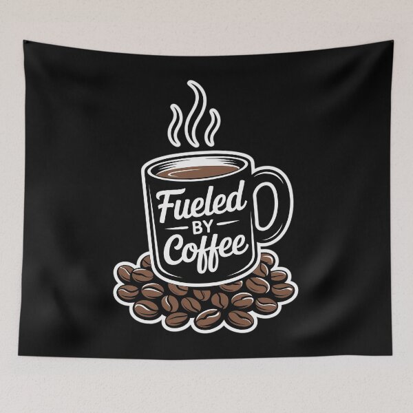 Item preview, Fueled by Coffee Lover Beans Cup Caffeine Quote Saying Joke designed and sold by sailorjessiArt.