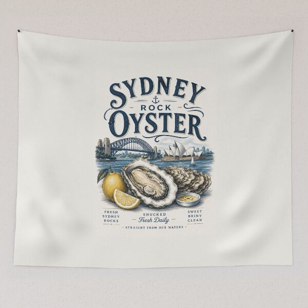 Item preview, Sydney Rock Oyster – Vintage Seafood Market Design designed and sold by SLGA-Designs.