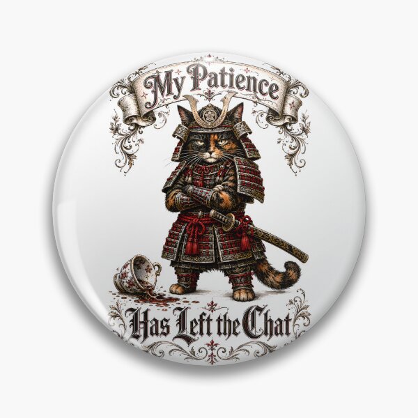 Item preview, My Patience Has Left the Chat Samurai Tortoiseshell Cat Funny Cat Lover Gift designed and sold by Martin's_Design.