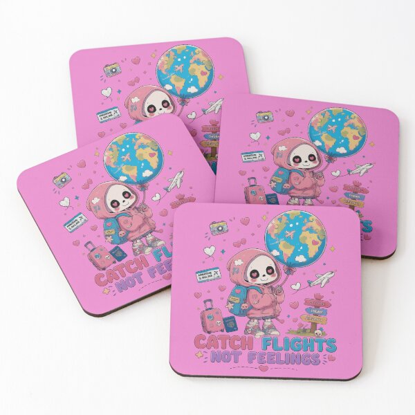 Item preview, Catch Flights Not Feelings Kawaii Skeleton Sticker designed and sold by Ecocrushstudio.