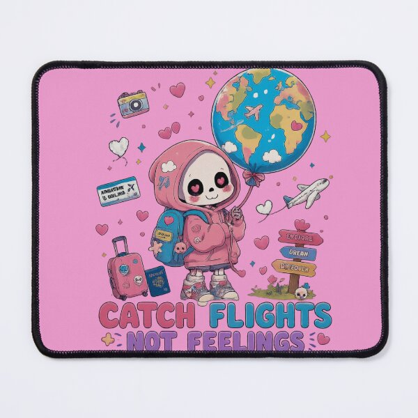 Item preview, Catch Flights Not Feelings Kawaii Skeleton Sticker designed and sold by Ecocrushstudio.