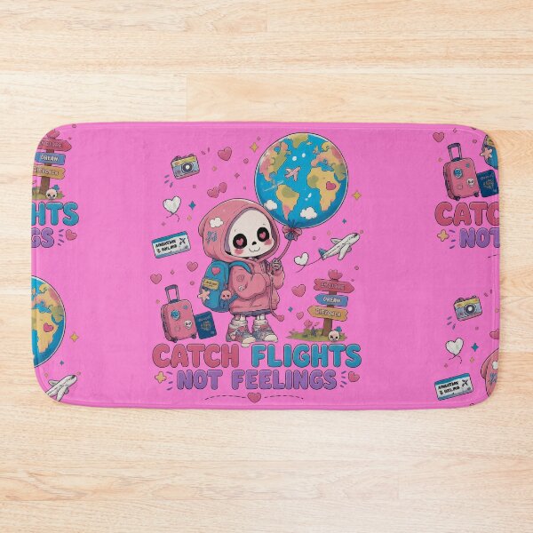 Item preview, Catch Flights Not Feelings Kawaii Skeleton Sticker designed and sold by Ecocrushstudio.