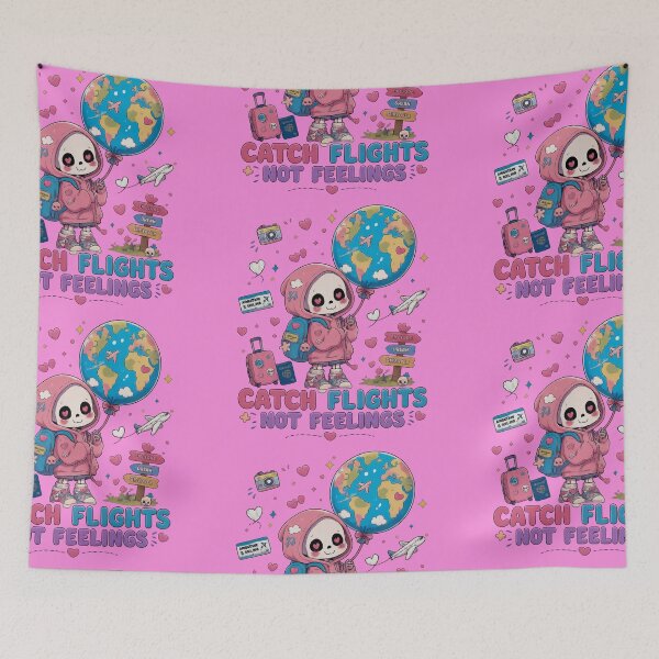 Item preview, Catch Flights Not Feelings Kawaii Skeleton Sticker designed and sold by Ecocrushstudio.