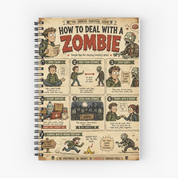 Item preview, Funny Zombie Survival Guide designed and sold by Nightarcade.