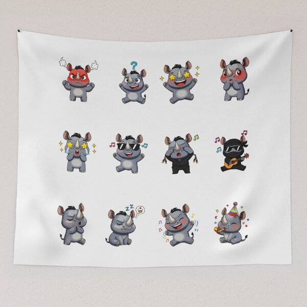 Item preview, Cute Rhino Mood Sticker Pack designed and sold by RamyGallery.