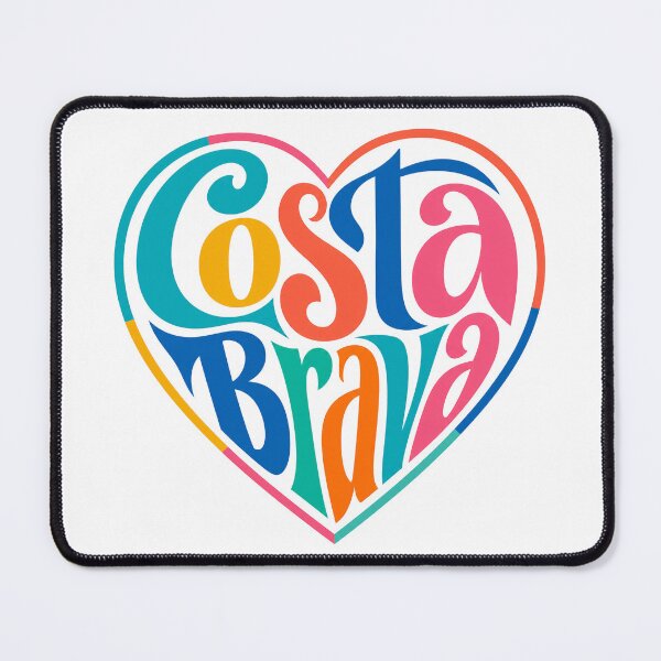 Item preview, Vibrant Costa Brava Heart Typography Design designed and sold by Beyond Destinations.