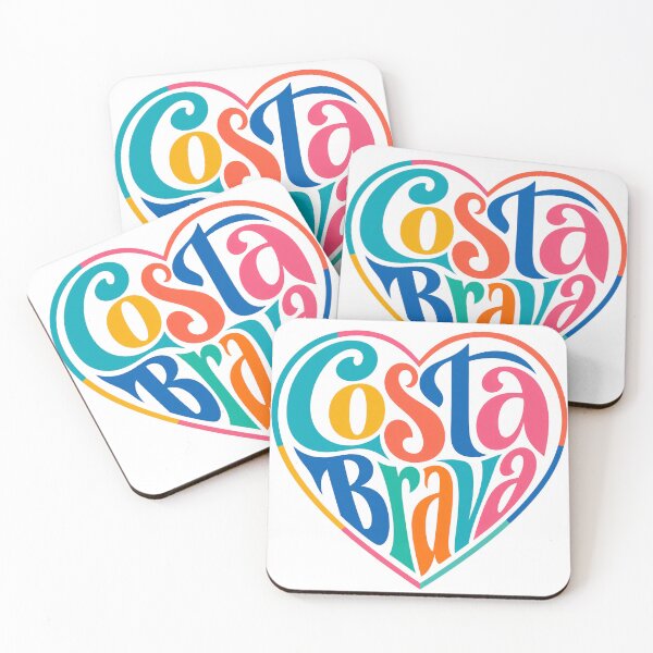 Item preview, Vibrant Costa Brava Heart Typography Design designed and sold by Beyond Destinations.