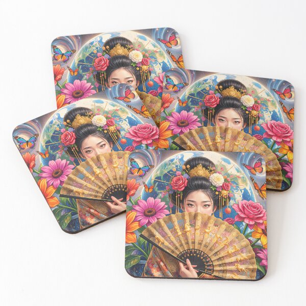 Item preview, Geisha with Folding Fan designed and sold by M-Y-A-R-T-.