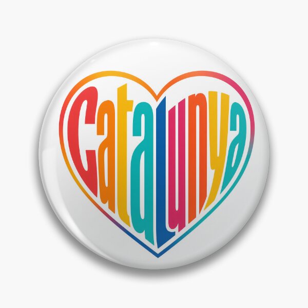 Artikelvorschau, Lebendiges katalanisches Herz-Regenbogen-Typografie-Design entworfen und verkauft von Beyond Destinations.
